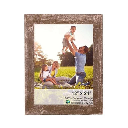 Palacedesigns 12 x 24 in. Rustic Farmhouse Espresso Brown Wood Picture Frame PA3648364